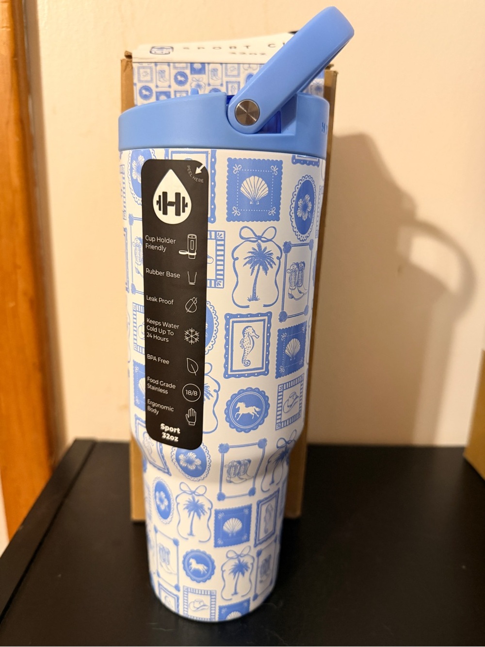 HydroJug Coastal Cowgirl 32 oz sport with Flip Handle